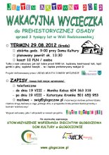 2012-08-29 Wakacyjna wycieczka do prehistorycznej osady - plakat
