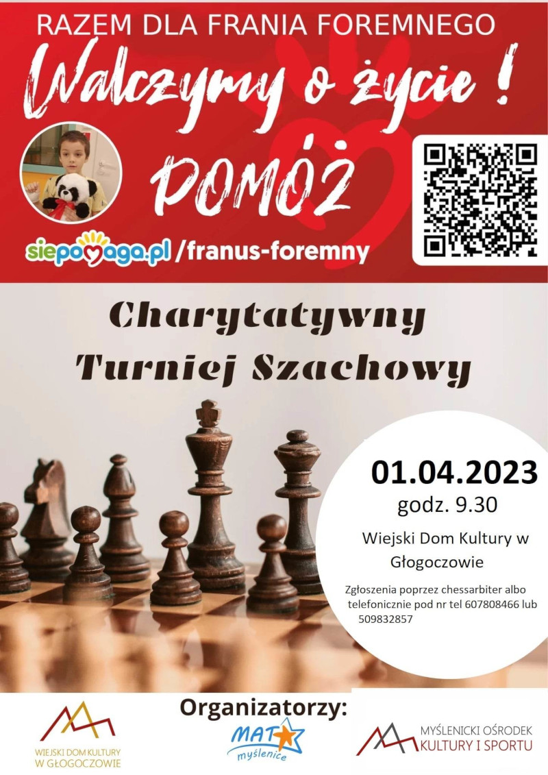 2023-04-01 Charytatywny turniej szachowy- plakat